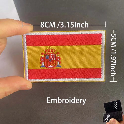 Infrared Reflective Patch Spanish Flag,Burgundy Cross Emblem Applique