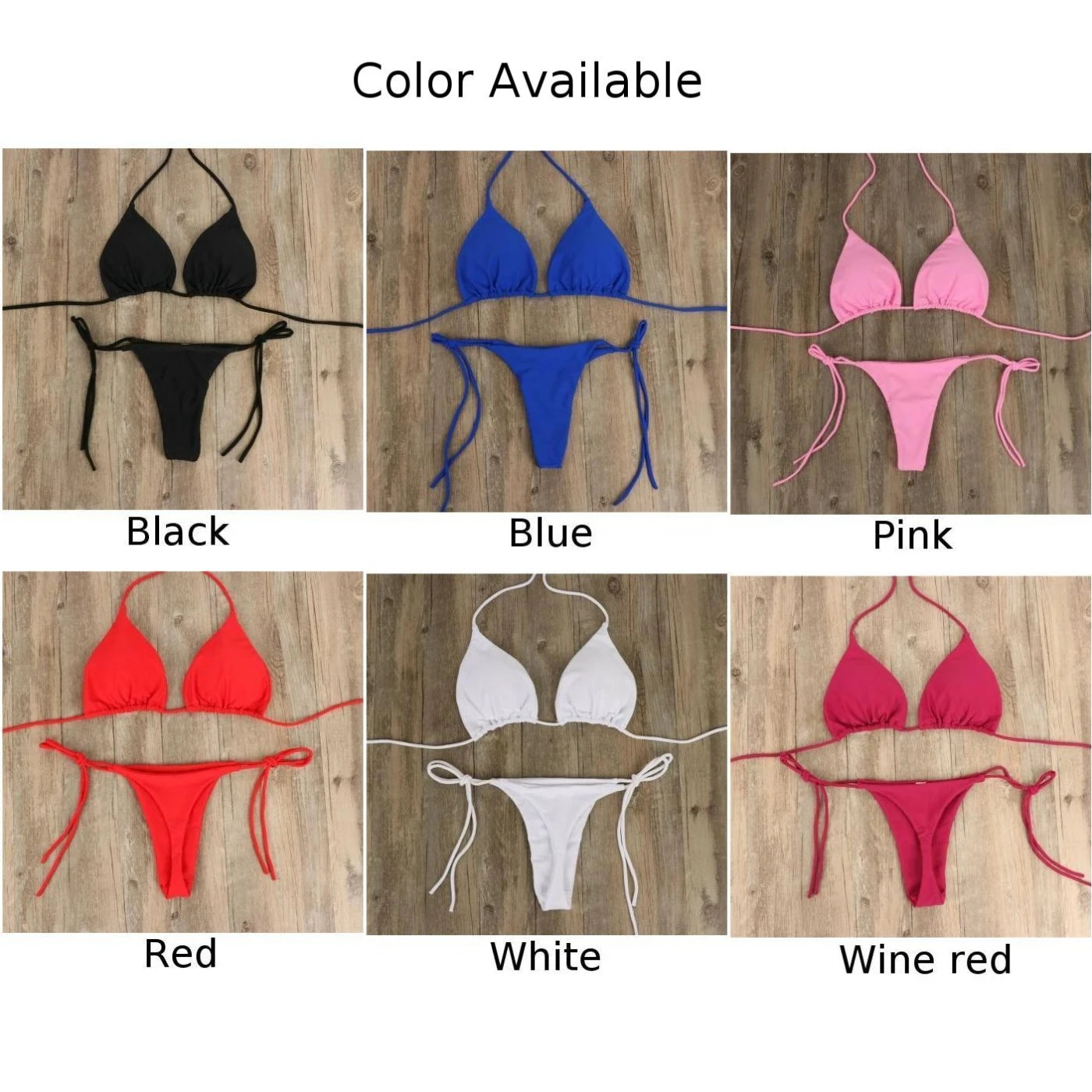 Women Thong Bikini Set Side Tie Sexy Swimsuit Bandage Style Swimwear