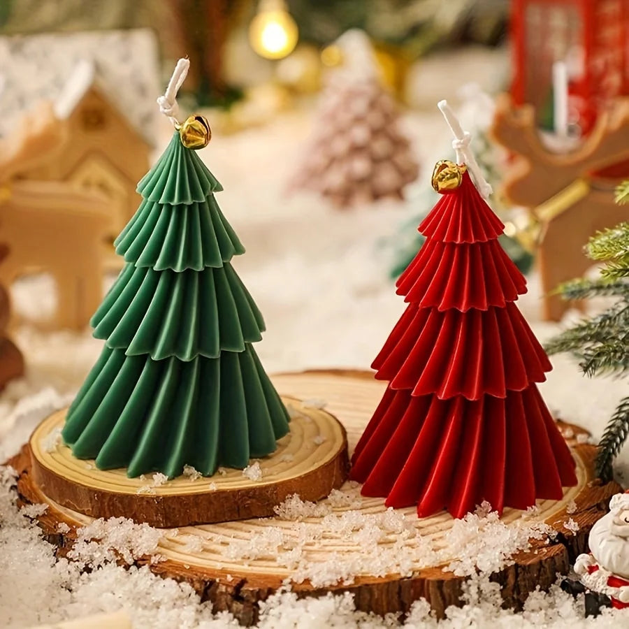 Christmas Tree Candle Silicone Mold DIY Gypsum Cement Christmas Tree