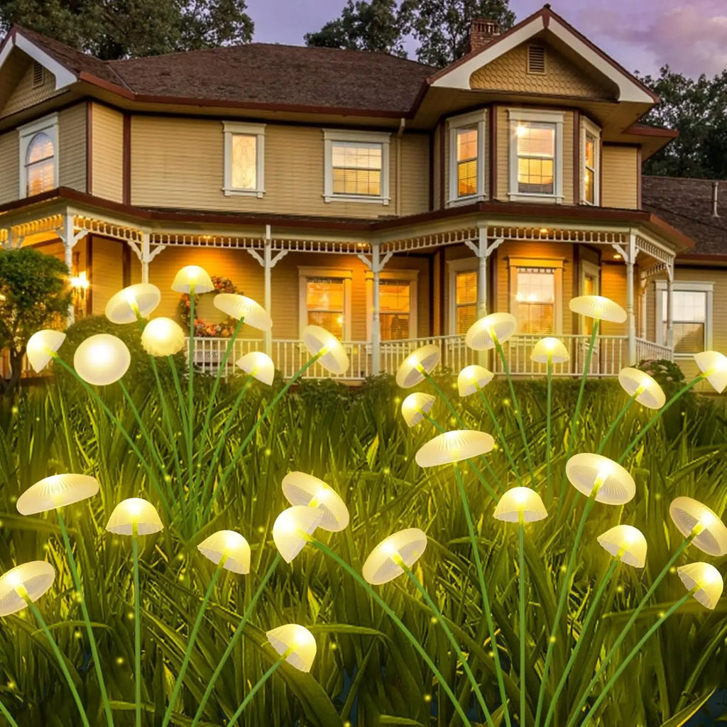 Solar Garden Lights Dual Mode LED Solar Mushroom Lights Waterproof