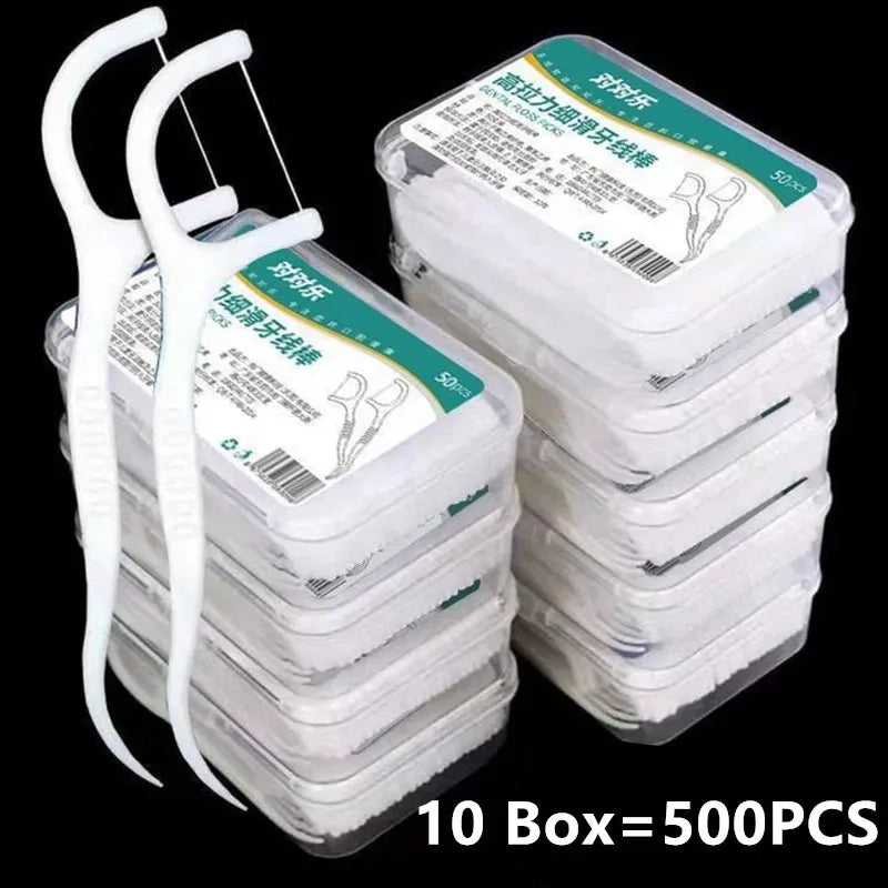 1/2/3/5/10 Box Portable Disposable Dental Floss Plastic Toothpick