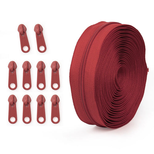 1 group = 4.5m zipper + 10 plastic zipper heads, 20 colors optional,