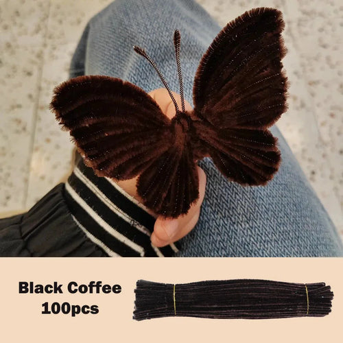 100pcs Colorful Chenille Stems Pipe Cleaners Plush Tinsel Stem Wired