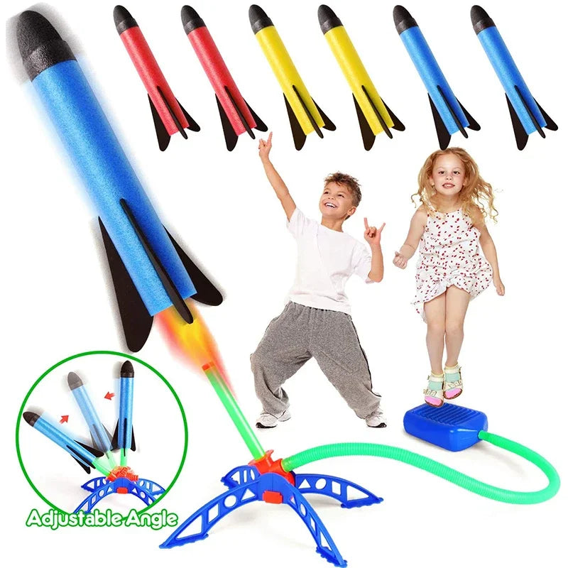 Kids Outdoor Rocket Foot Pump Outdoor Air Pressing Soaring Rocket Suit