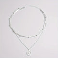 Multi-layer Chain Necklace Alloy Material Silvery Three-layer