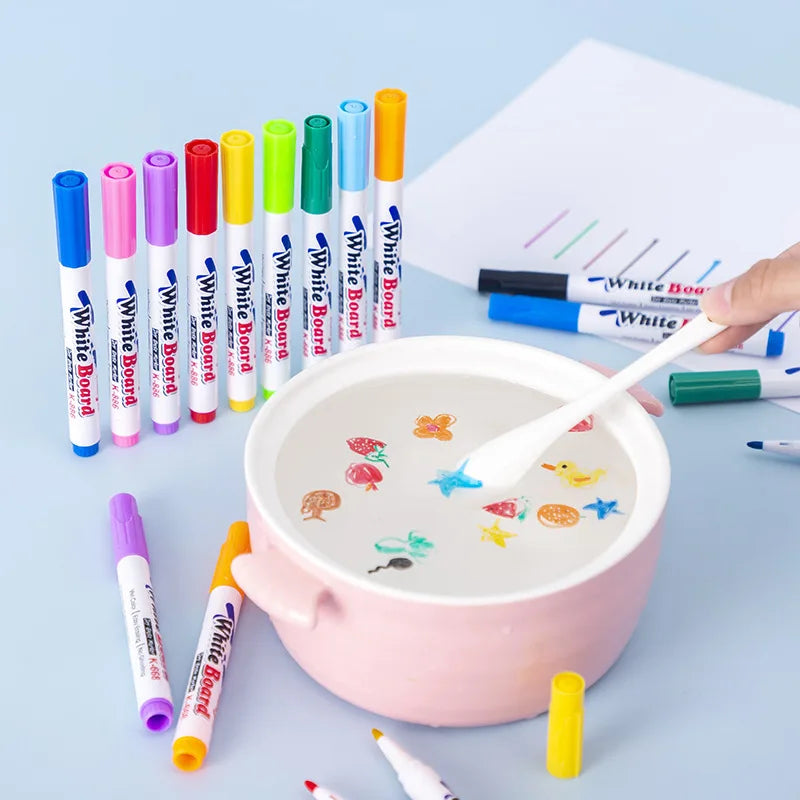 Water Floating Pen Magical Ink Pens With Spoon Floating Color Water