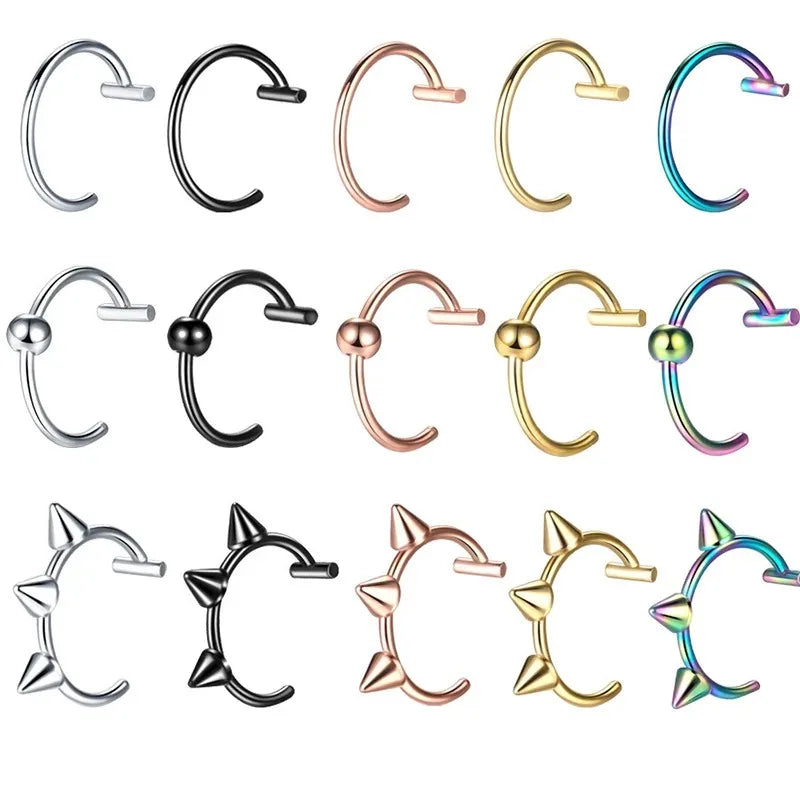 1Pc Gold-Color Nose Piercing Body Jewelry For Women Men, Fashion