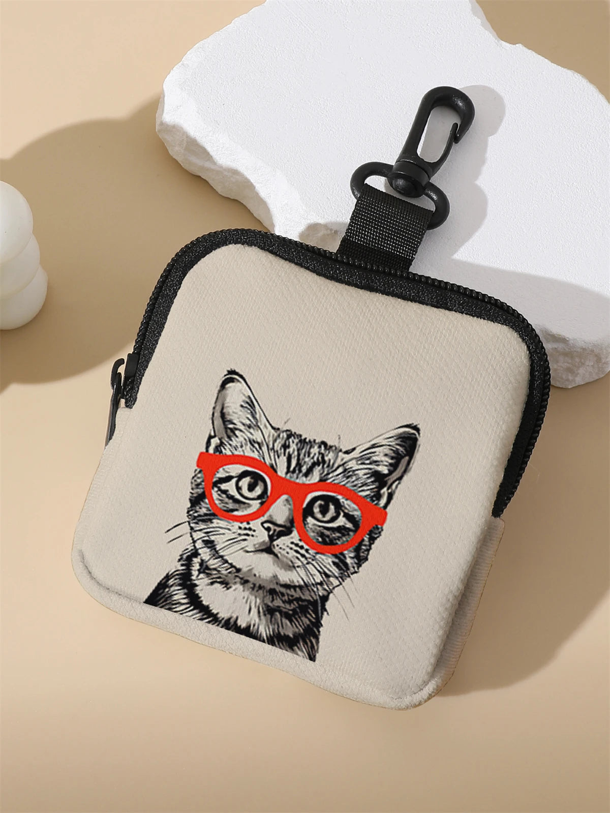 Large capacity coin wallets with cat patterns, digital printed coin