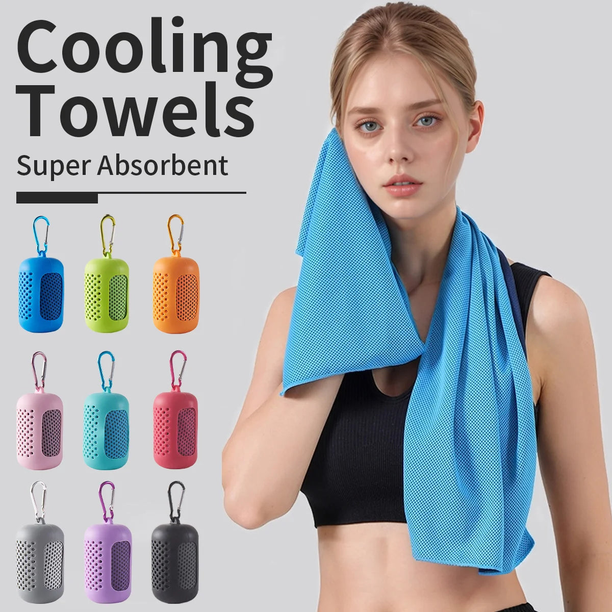 Portable Circular Silicone Wrapped Cold Towel Cooling Towel Quick