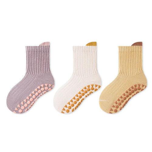 3Pairs/Lot Cotton Baby Anti-slip Socks For Boys Girls Low Cut Floor