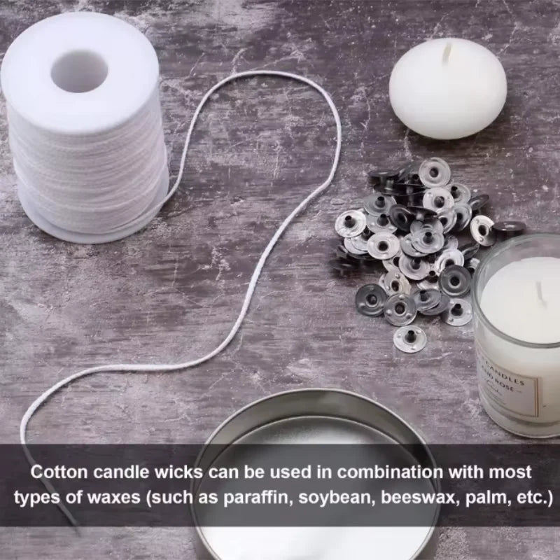100Pcs Candle Holder 61m Cotton Candle Wick Smokeless Aromatherapy