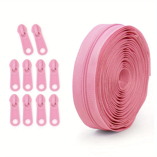 1 group = 4.5m zipper + 10 plastic zipper heads, 20 colors optional,