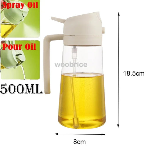 2in1 500ml Plastic Spray Oil Sprayer Bottle Spray Oil Dispenser Oil