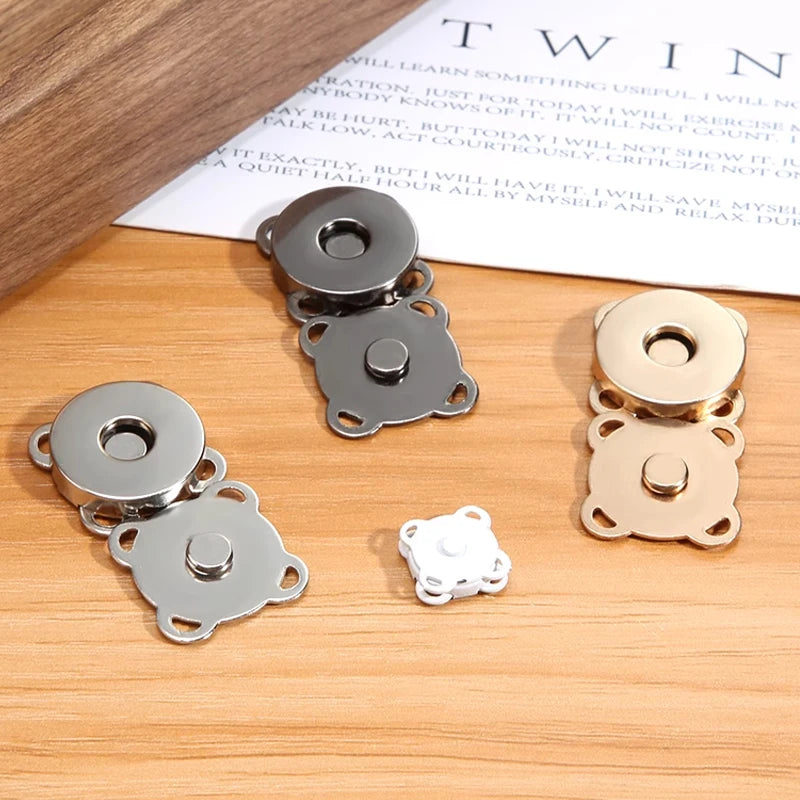 10 Sets Magnetic Snap Button Metal Plum Blossom Sew on Button Clasps