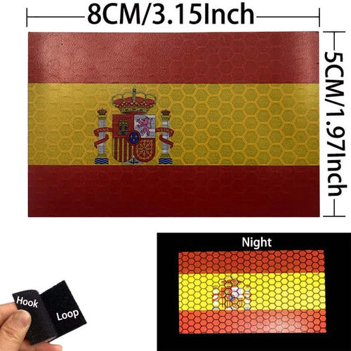 Infrared Reflective Patch Spanish Flag,Burgundy Cross Emblem Applique