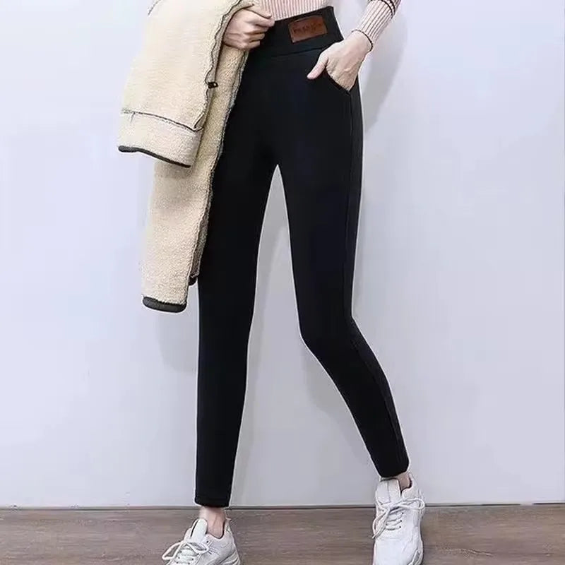 Thermal Leggings Women Winter Warm High Waist Simplicity Warm Pants