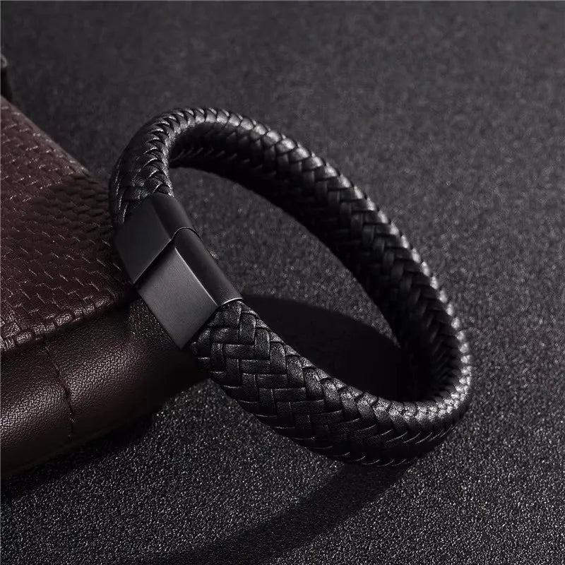 1PC Men's and Women's Fashion Trend Leather Weaving Rope Bracelet