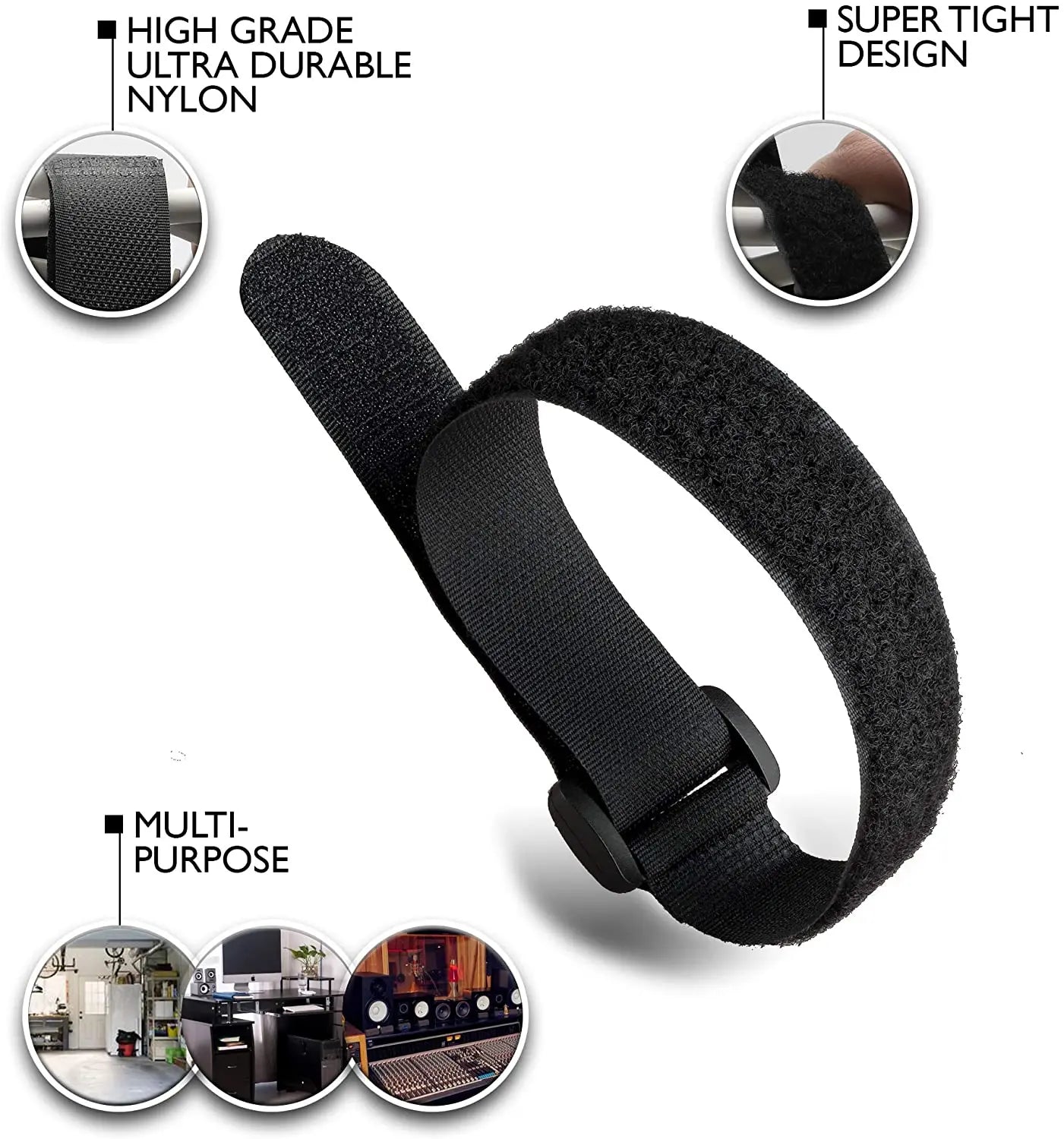 10pcs Reusable Cable Straps Multipurpose Quality Hook and Loop