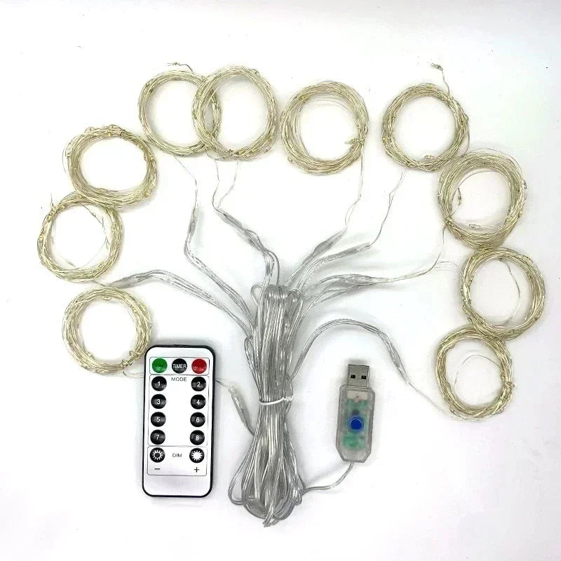 6x3M/3x3m Curtain Garland on The Window USB Power Fairy Lights Festoon