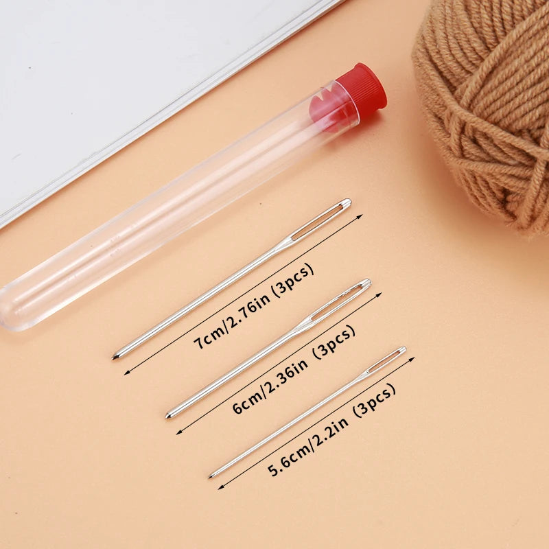 9 PCS Large Eye Blunt Sewing Needles Cross Stitch Knitting Needle