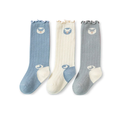3 Pairs Baby Kids Girls Boys Knee High Socks Comfortable Soft Cute