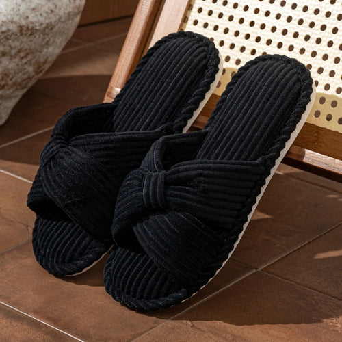 Bow Fashion Women's Slippers Indoor Bedroom Soft Sole Exquisite