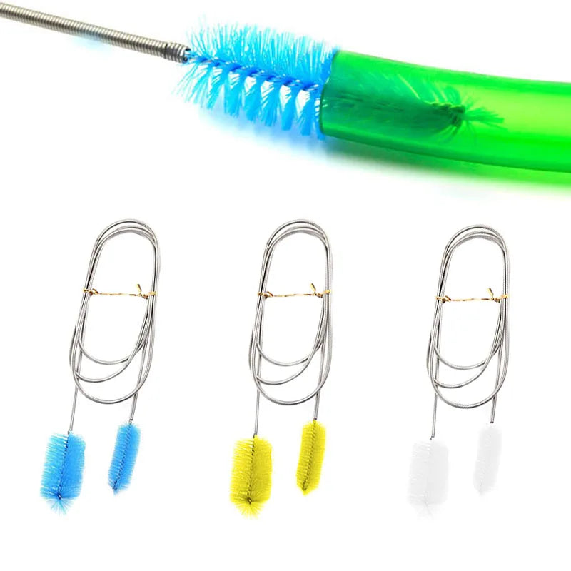 Aquarium Cleaning Brush for Water Hose Lily Pipe Air Tube Stainless