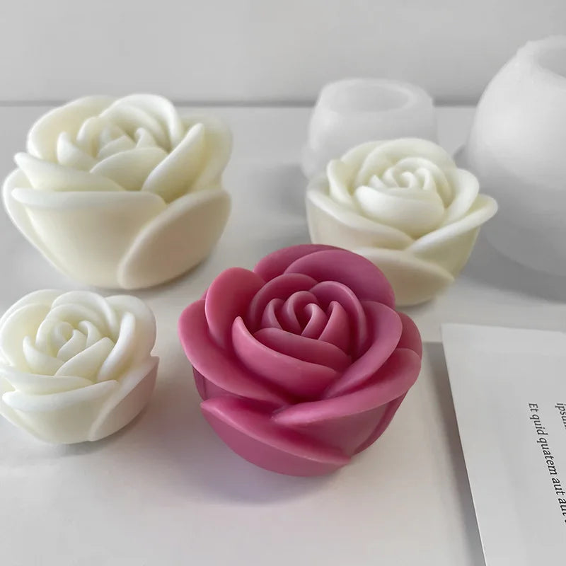 2024 New Flower Silicone Candle Mold 3D Peony Flower Soap Gypsum Resin