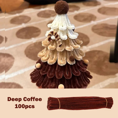 100pcs Colorful Chenille Stems Pipe Cleaners Plush Tinsel Stem Wired