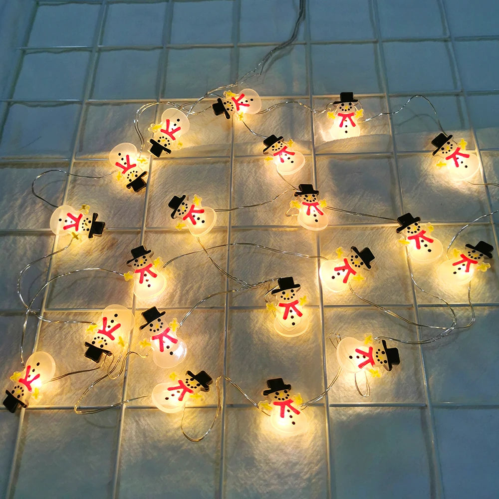Runtowo Santa Claus Snowman LED Light String Christmas Decoration For