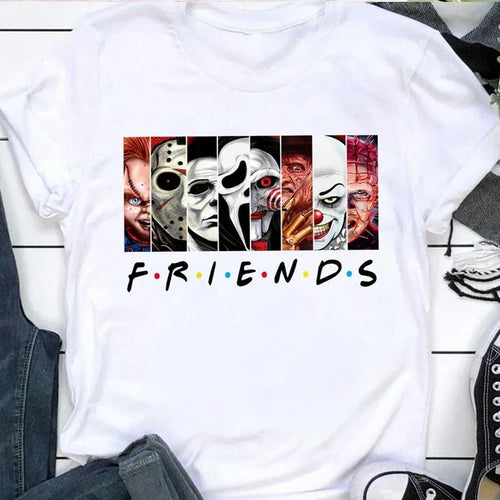 Friends T Shirt Best Stephen King Horror Characters Printed Cartoon
