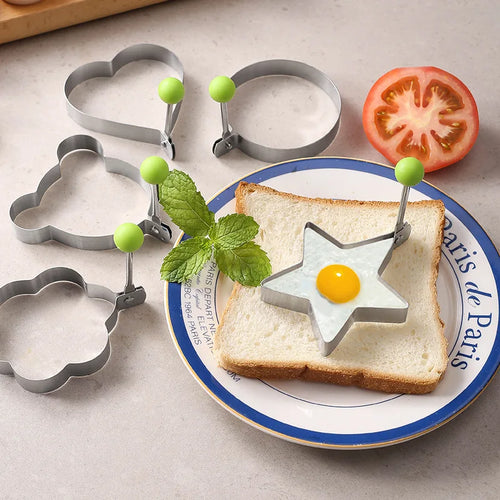 1/5PCS  Heart Fried Egg Mold Stainless Steel Egg Mould Maker Breakfast