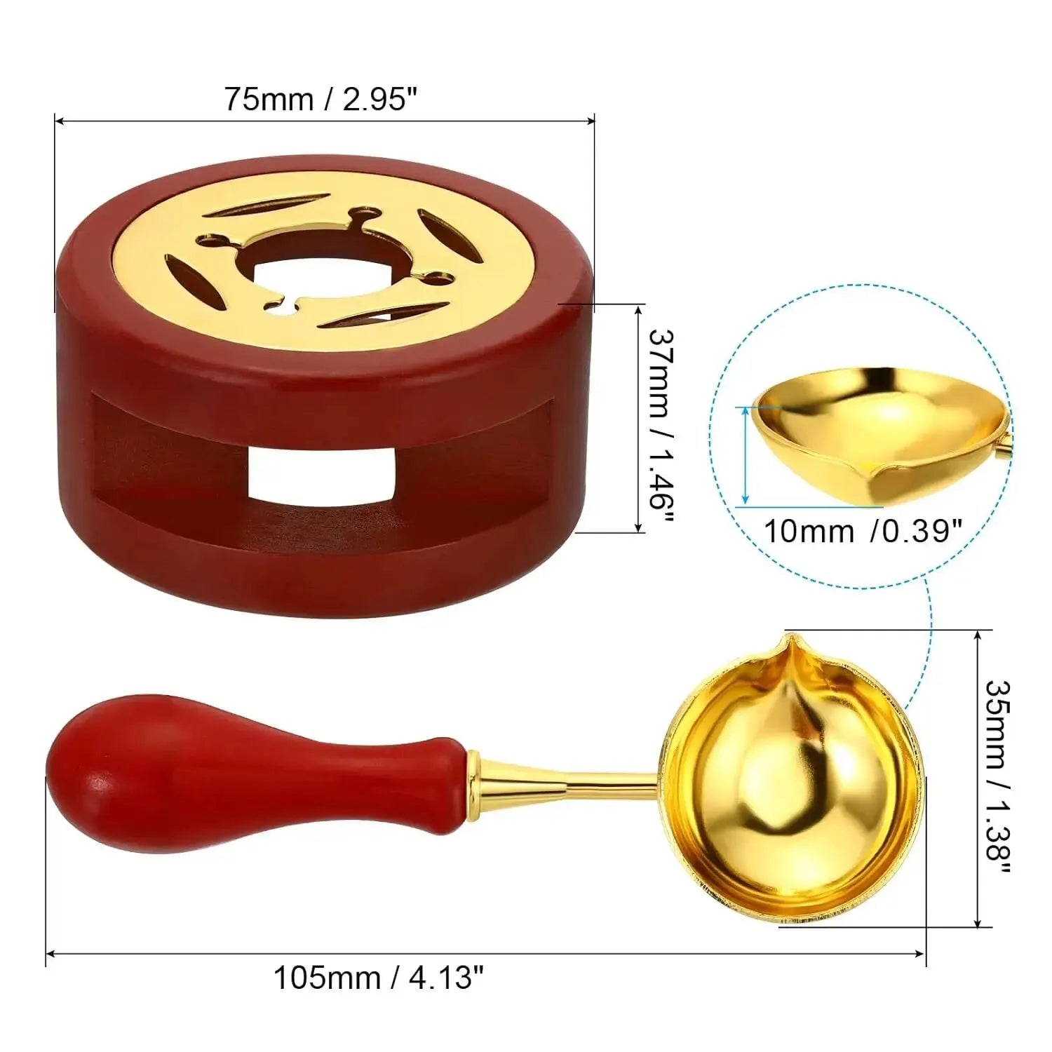 1set Wax Seal Warmer,Wax Seal Kit with Wax Seal Spoon for Melting Wax