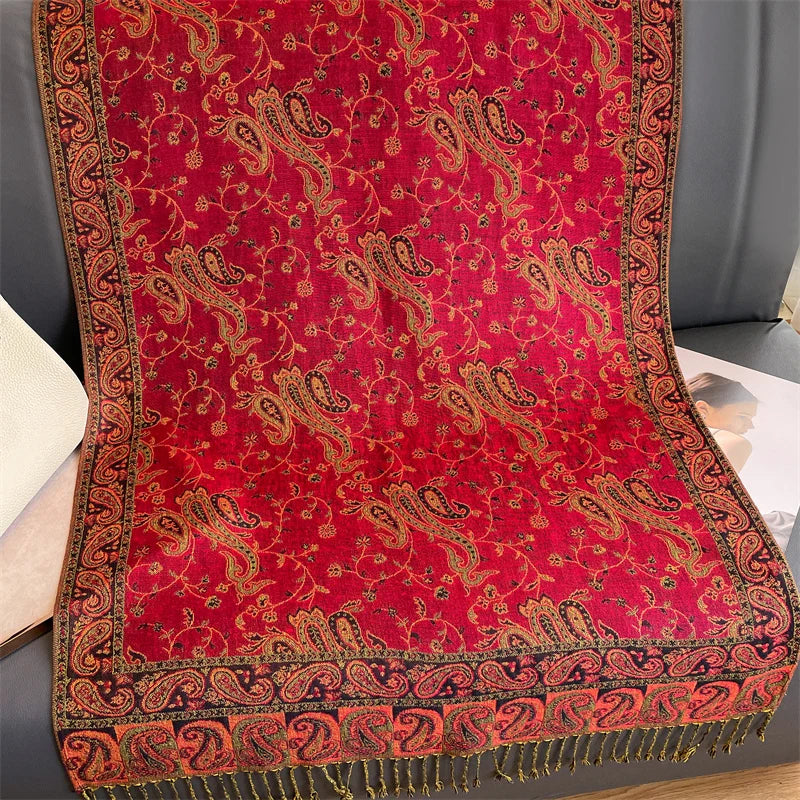 Bohemia Pashmina Hijab Scarf Long Muslim Cashmere Shawl Female Foulard