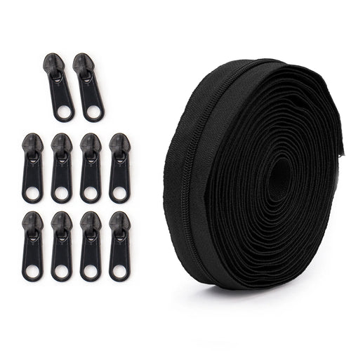 1 group = 4.5m zipper + 10 plastic zipper heads, 20 colors optional,