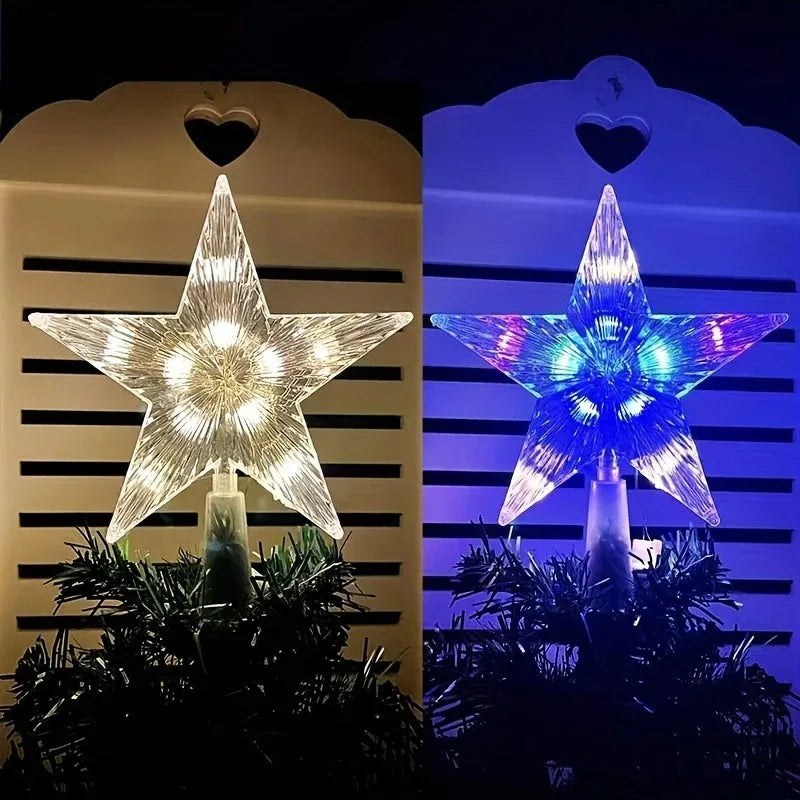 15cm Christmas Decoration Glowing Tree Topper Glitter Shining Star
