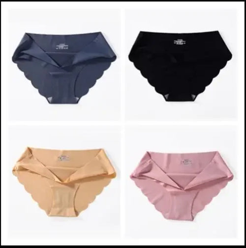 4 PCS/Lot Seamless Panties for Women Plain Panties Slip Silk Female