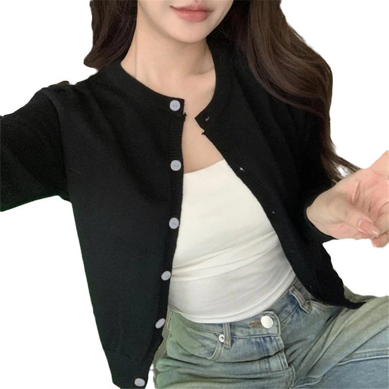 Alobee Red Cardigan Knit Early Autumn Women Clothes New 2024 Outdoor