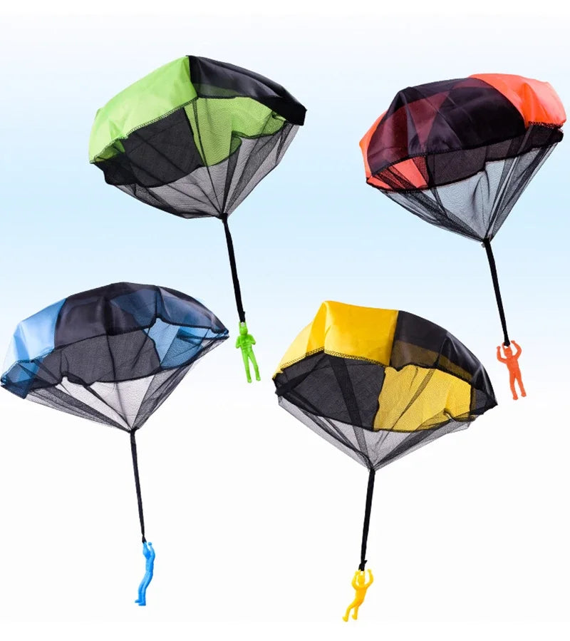 Kids Outdoor Parachute Toy Hand-Thrown Sports Game Set for Boys with