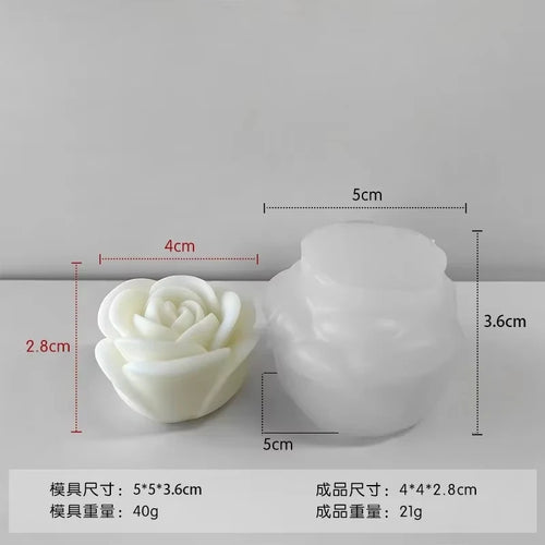 2024 New Flower Silicone Candle Mold 3D Peony Flower Soap Gypsum Resin