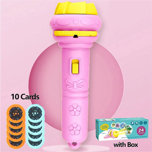 10 Cards Cartoon Projection Flashlight 80 Patterns Creative Children