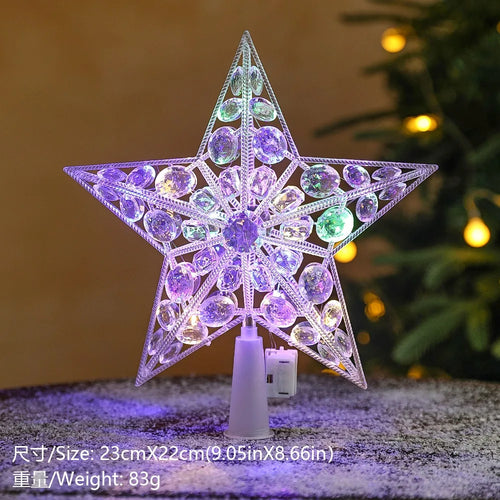 15cm Christmas Decoration Glowing Tree Topper Glitter Shining Star
