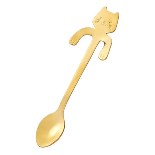 Stainless Steel Coffee Spoon Lovely Cute Cat Shape Teaspoon Dessert