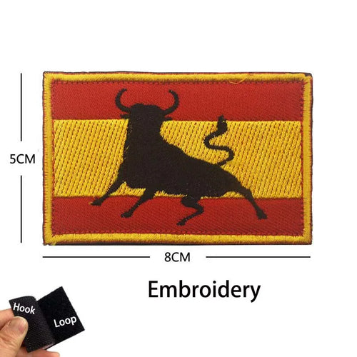 Infrared Reflective Patch Spanish Flag,Burgundy Cross Emblem Applique