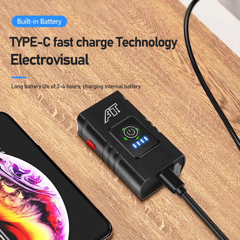 LED Bicycle Front Light Type-C Rechargeable Bicycle Headlight MTB Road