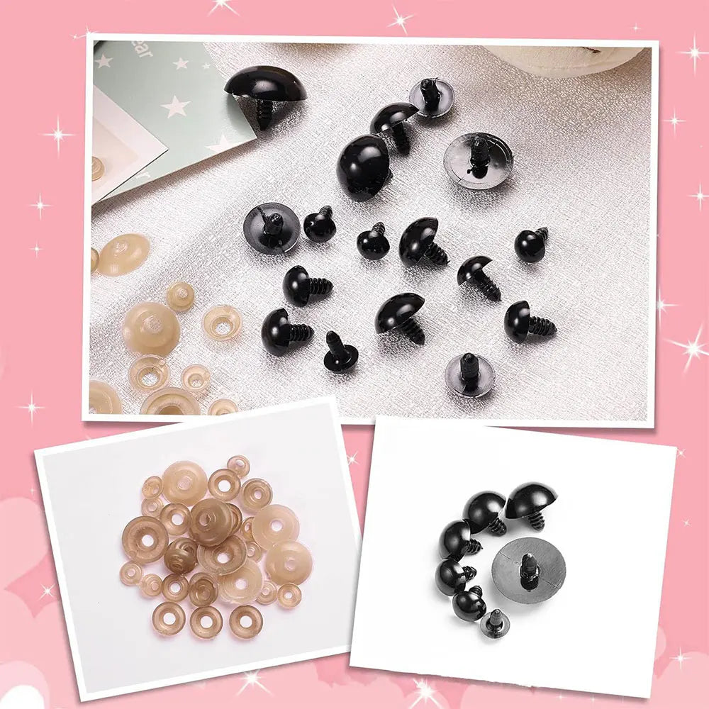 100pcs 5/8/10/12/14mm Black Plastic Safety Eyes For Toys Amigurumi DIY