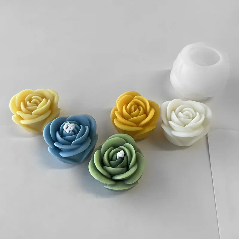 2024 New Flower Silicone Candle Mold 3D Peony Flower Soap Gypsum Resin