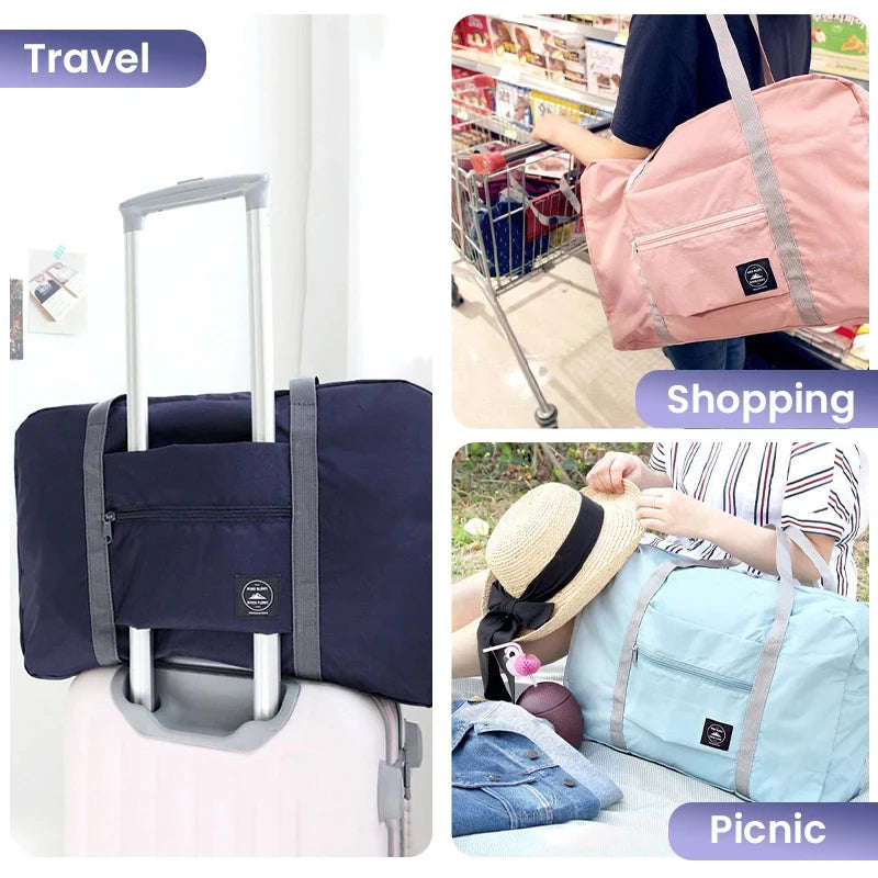 Foldable Travel Duffel Bag for Airlines Carry on Bag for Women and