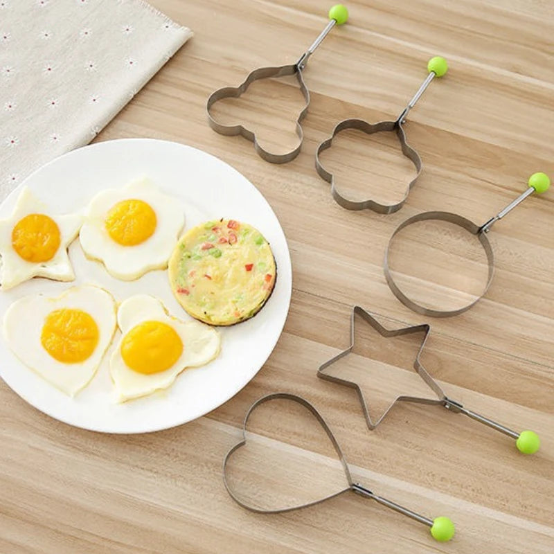 1/5PCS  Heart Fried Egg Mold Stainless Steel Egg Mould Maker Breakfast