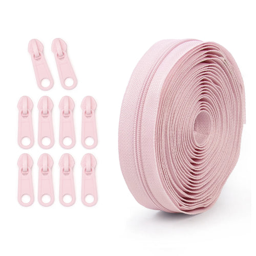 1 group = 4.5m zipper + 10 plastic zipper heads, 20 colors optional,